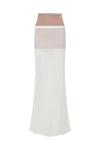 SWAYING/KNIT silk contrast fake two-piece long skirt SW24SS3B16 white PS80